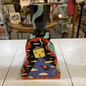 Garson Pakele Whimsical Candle Stick Double Sided Piano Player Hand Painted
